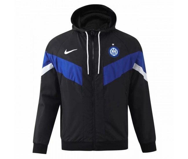 Giacca da calcio con cappuccio Windrunner da uomo dell'Inter Milan 2024