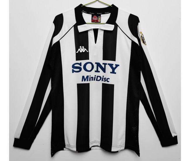Maglia da calcio retrò a maniche lunghe da uomo della Juventus modello Home 1997