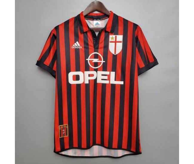 Maglia da calcio retrò da uomo AC Milan 1999