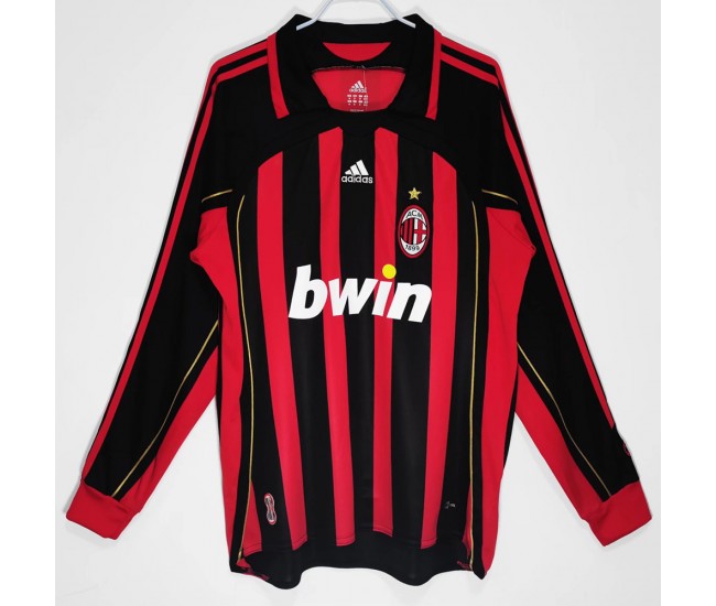 Maglia da calcio retrò a maniche lunghe da uomo AC Milan 2006