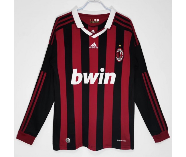 Maglia da calcio retrò a maniche lunghe da uomo AC Milan 2009