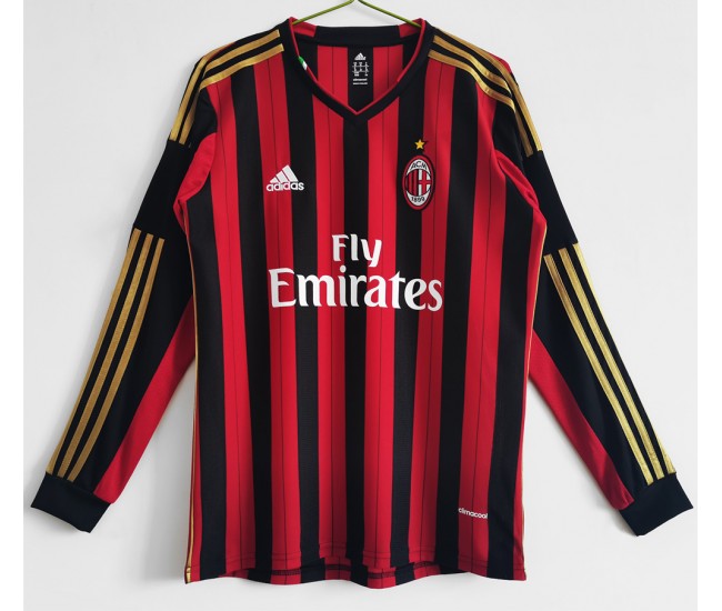 Maglia da calcio retrò a maniche lunghe da uomo AC Milan 2013