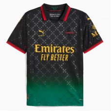 Maglia da calcio AC Milan x OFF-WHITE per adulti nera e verde acqua 2024