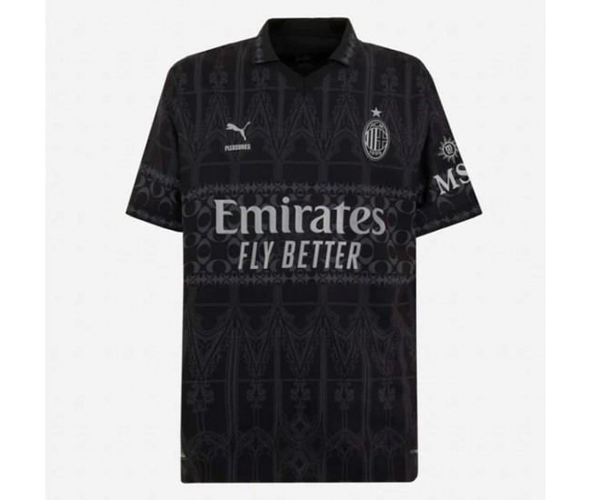 Maglia da calcio scura da uomo AC Milan X Pleasures 2023