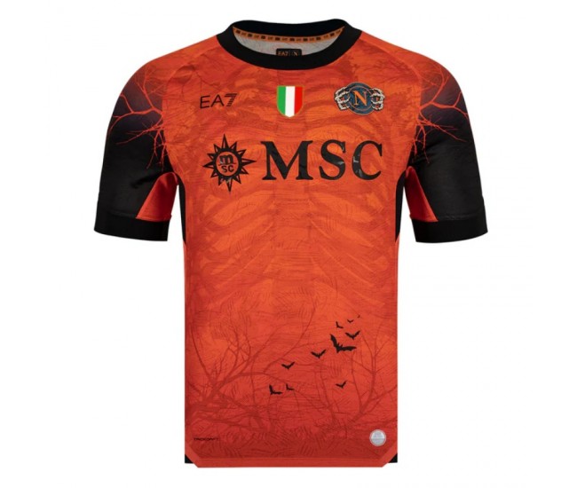 Maglia da uomo SSC Napoli per Halloween, colore arancione, stagione 25-26