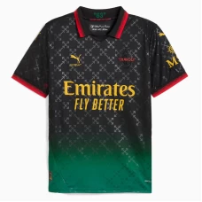 Maglia AC Milan x OFF-WHITE da uomo nera-verde 24-25