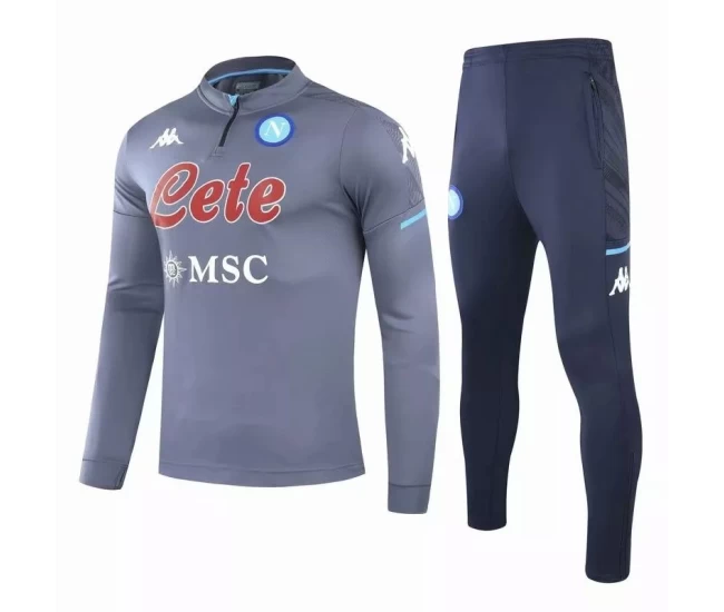 SSC Napoli Tuta Tecnica Allenamento Calcio Grigio 2020