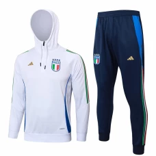 Tuta da calcio tecnica con cappuccio da allenamento bianca da uomo Italia 2024-25