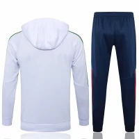 Tuta da calcio tecnica con cappuccio da allenamento bianca da uomo Italia 2024-25