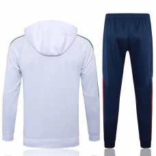 Tuta da calcio tecnica con cappuccio da allenamento bianca da uomo Italia 2024-25